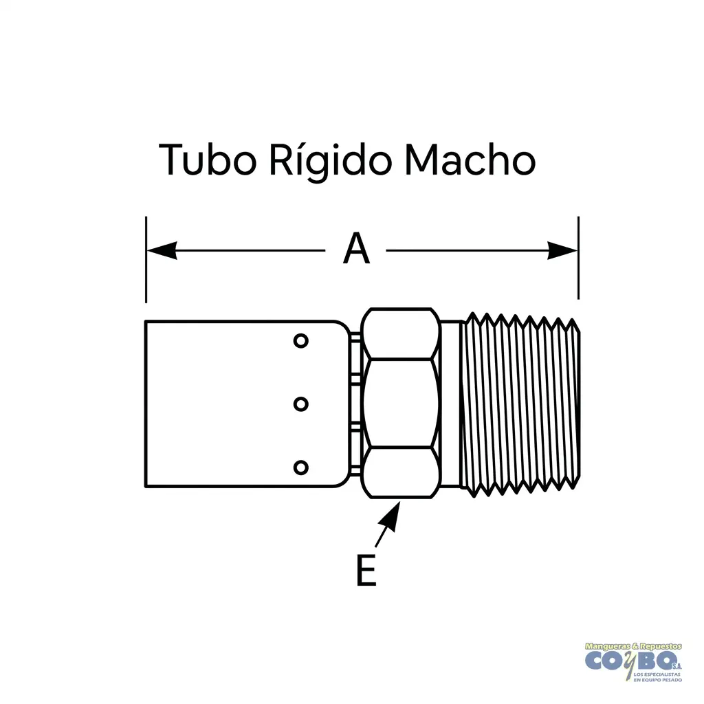 ACOPLE M 1/8 NPT P/MANG TEFLON 3/16 - Miniatura 2