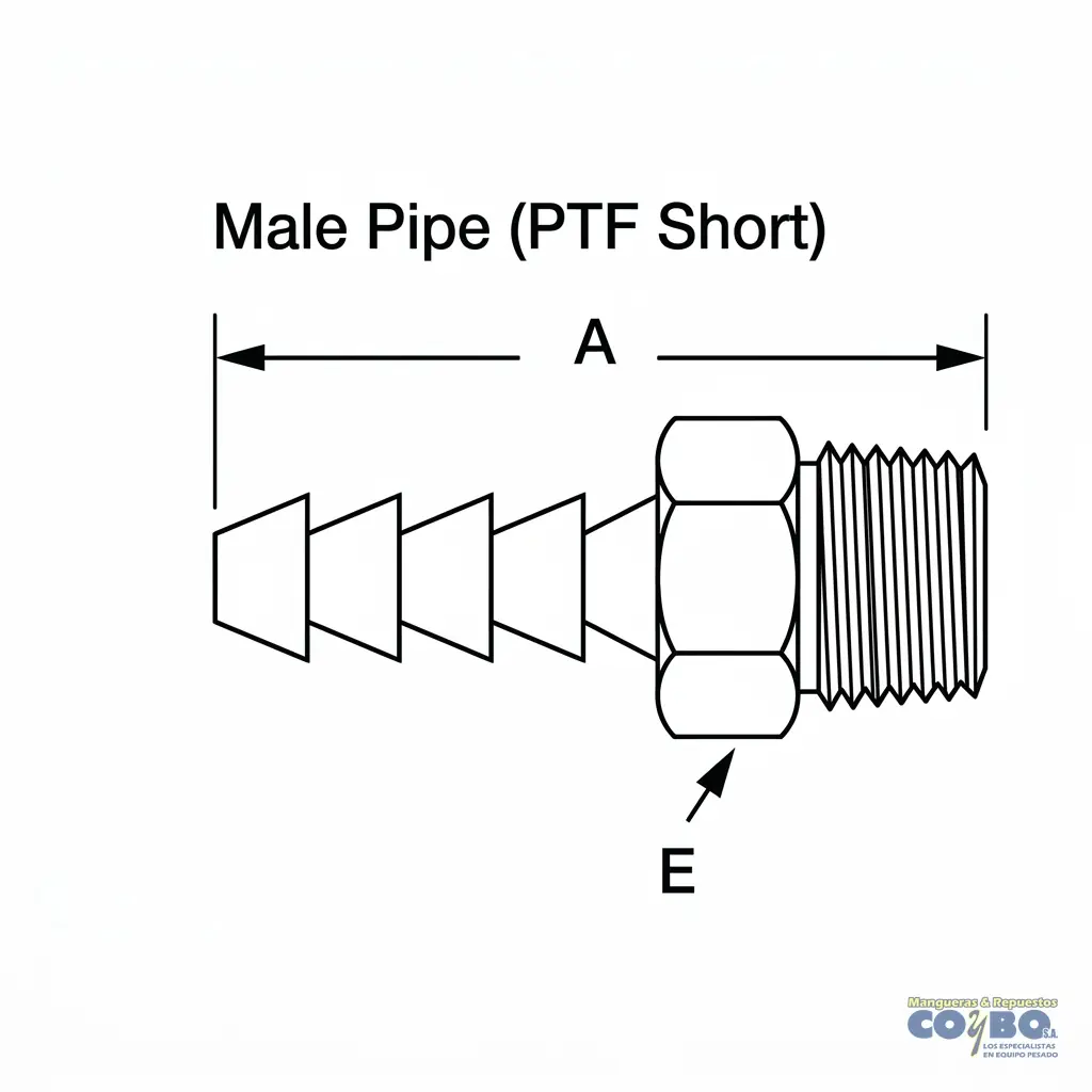 FITTING ESPIGA 1/4 A M NPT 3/8 - Miniatura 2