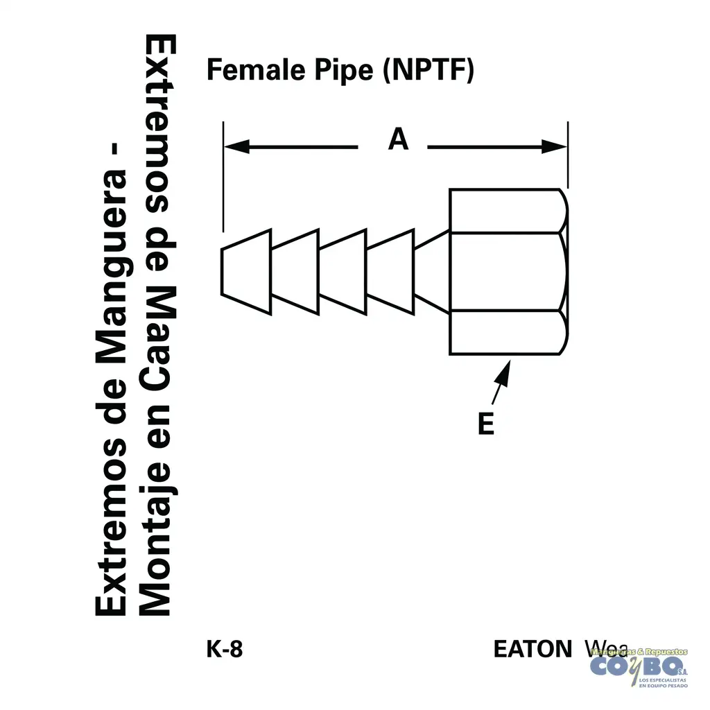 FITTING ESPIGA 1/4 A H NPT 1/4 FIJO - Miniatura 2