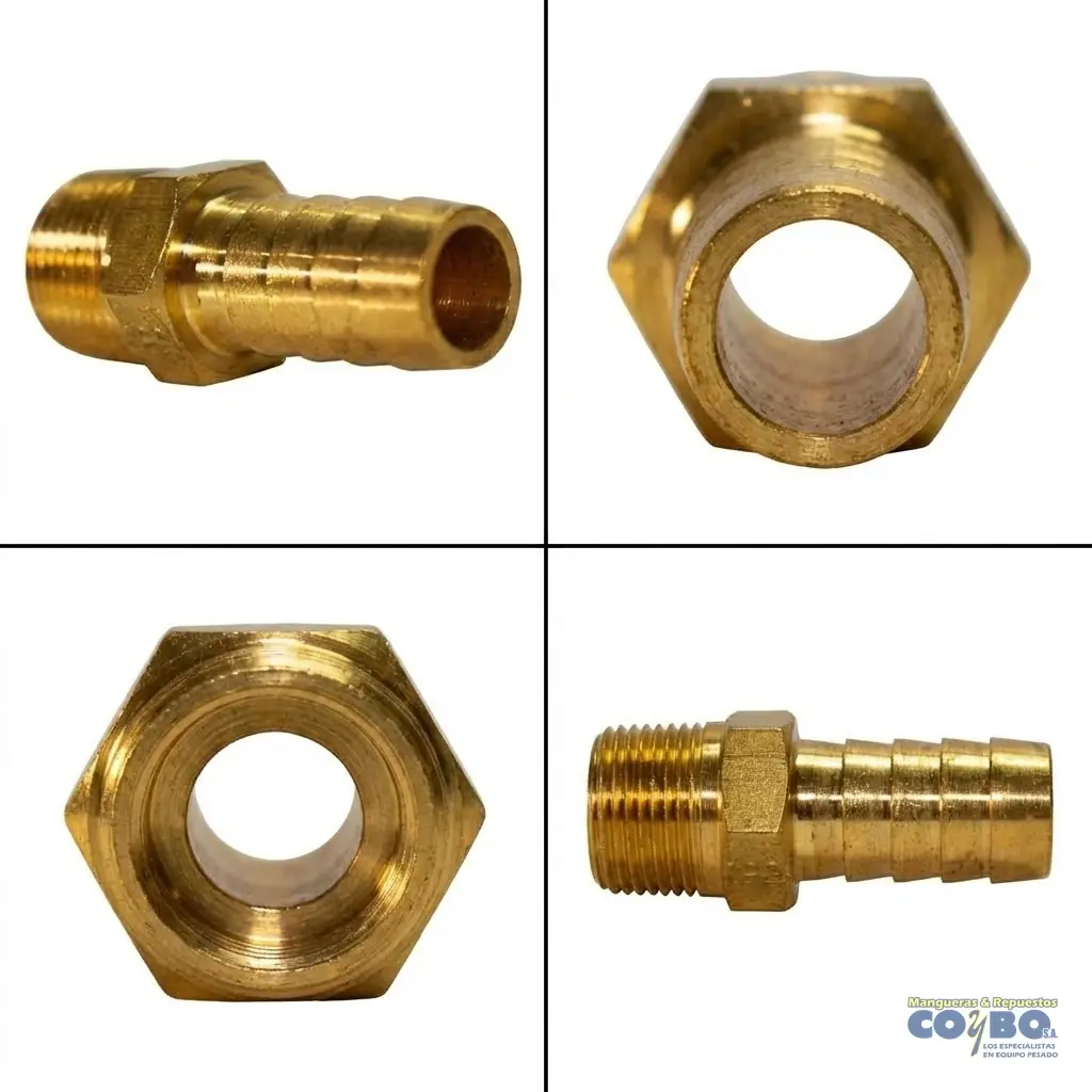 FITTING ESPIGA 1/2 A M NPT 3/8 - Imagen 1