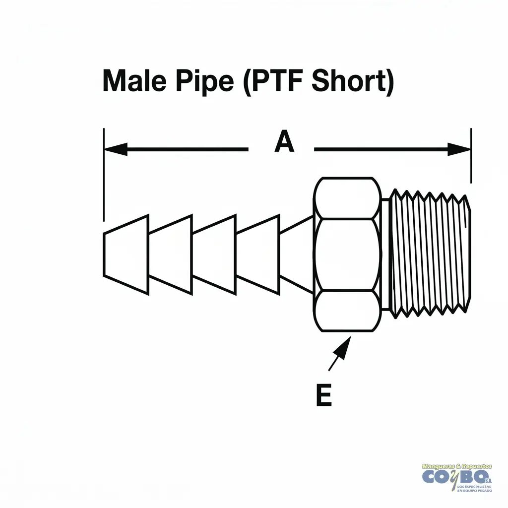 FITTING ESPIGA 1/2 A M NPT 3/8 - Miniatura 2