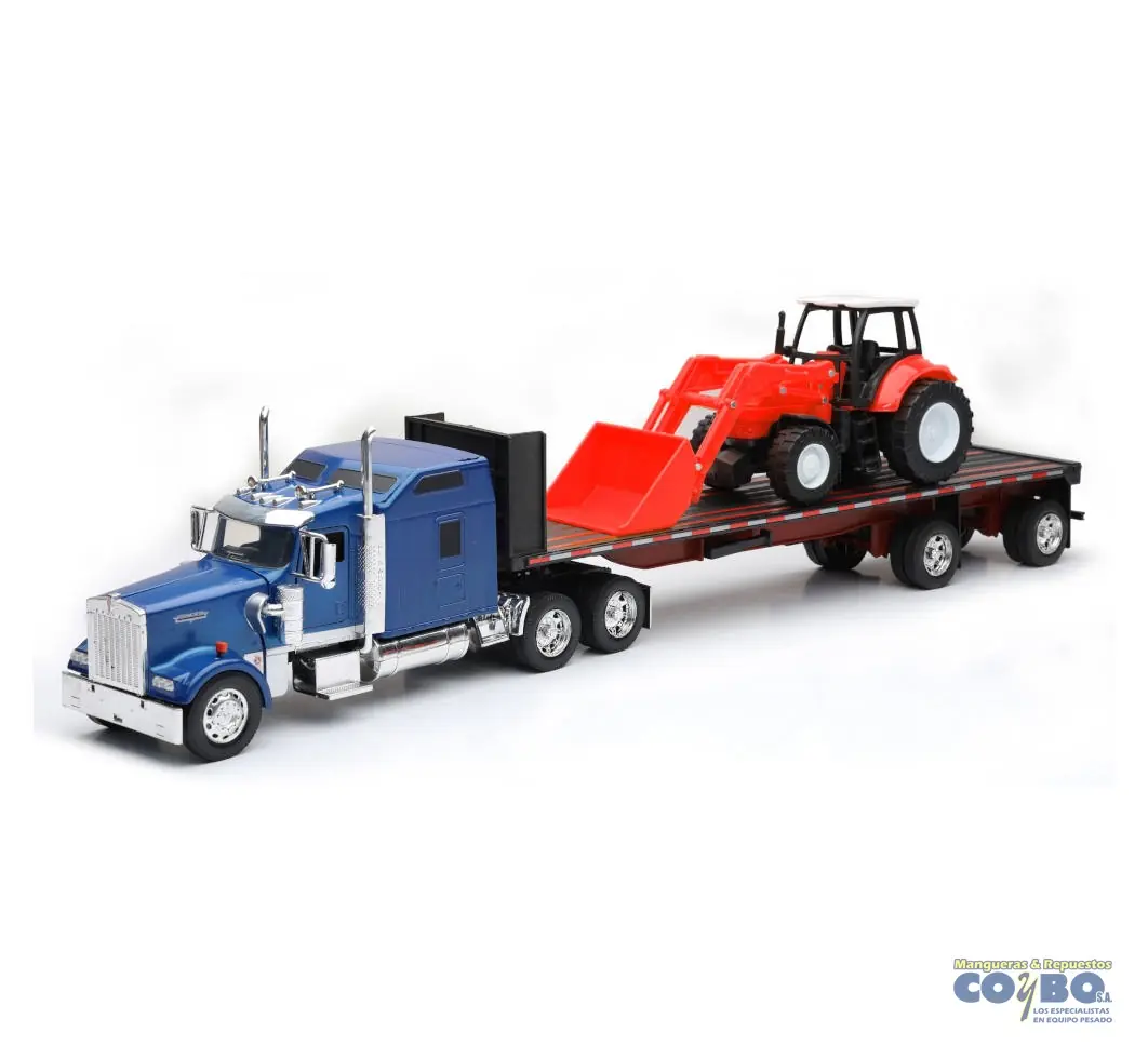 JUGUETE CAMION KW W900 AZUL C/ TRACTOR