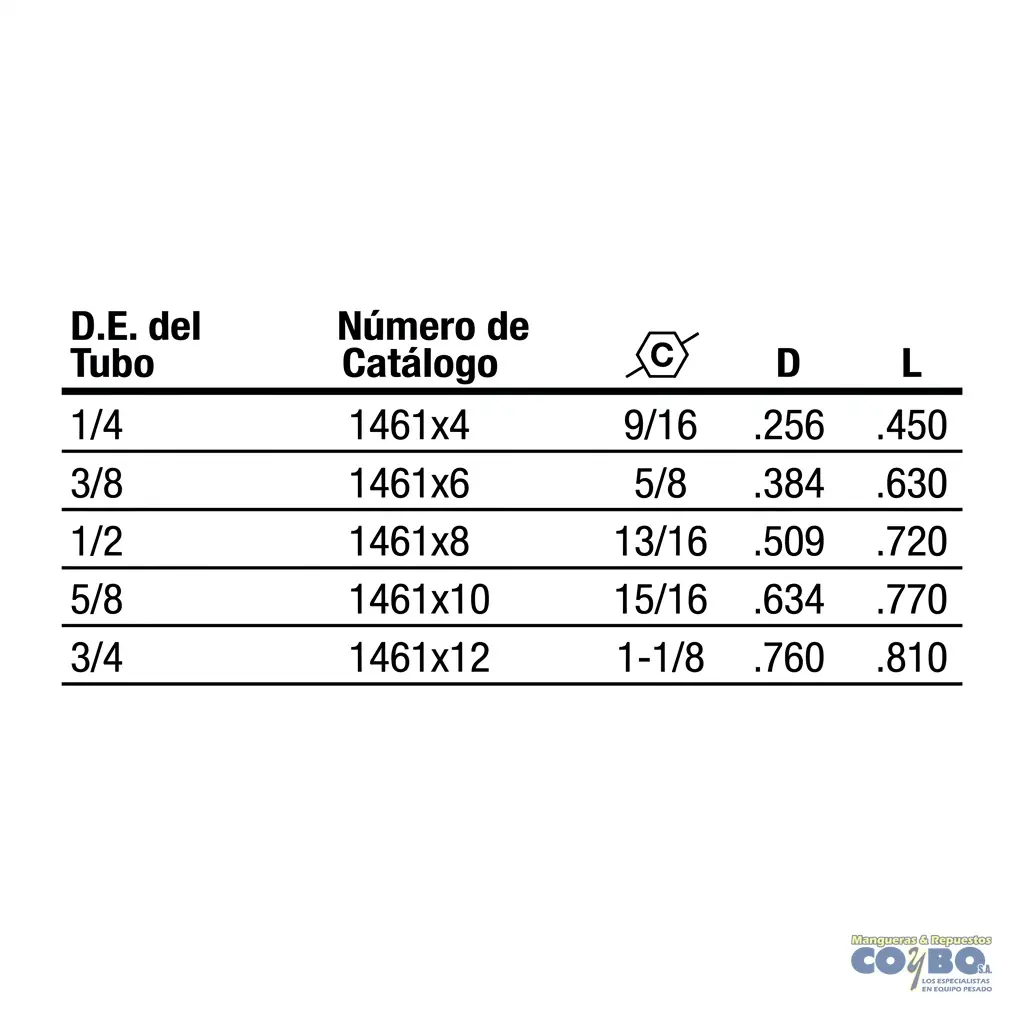 TUERCA CORTA PARA TUBO 1/4 - Miniatura 3