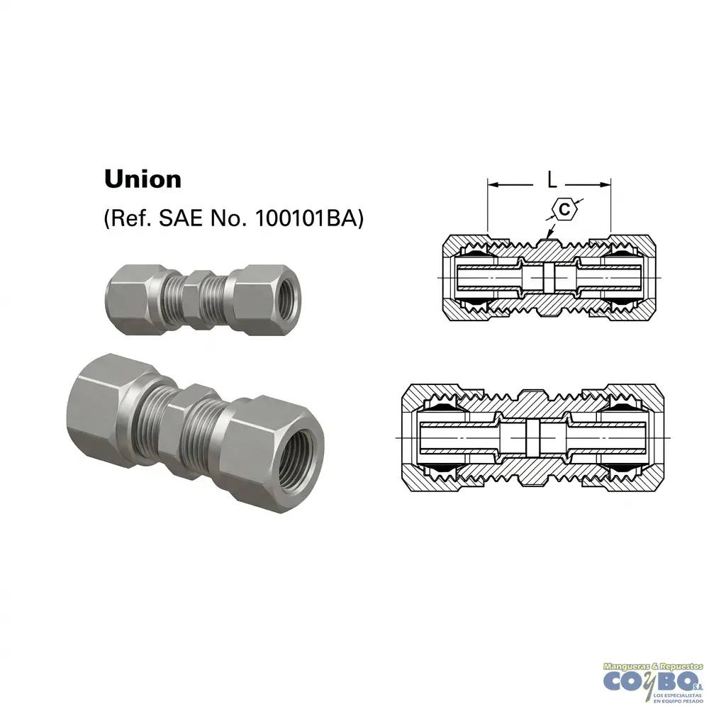 UNION  P TUBO  TUERCA CORTA 5/8 CON GUIA - Miniatura 2