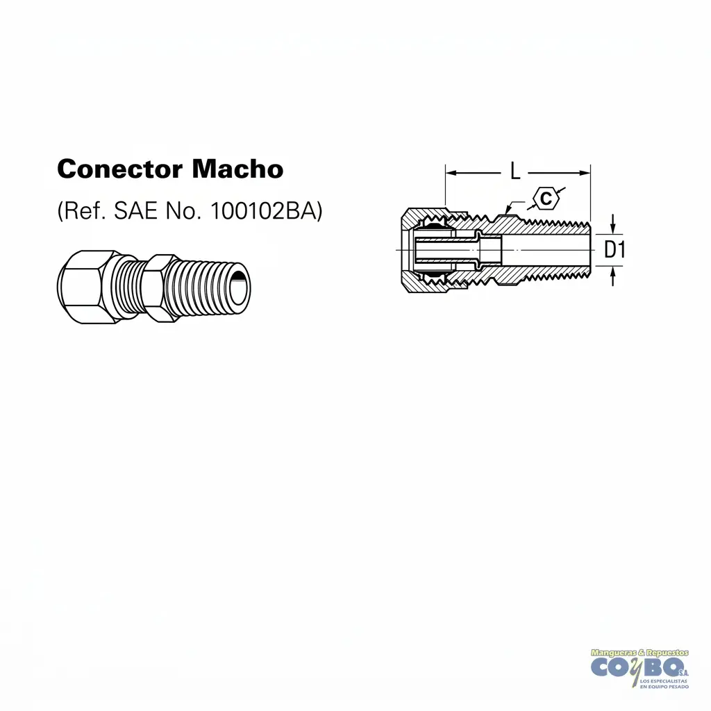 FITTING MANG 3/4 M NPT 1/2 SIN GUIA - Miniatura 2