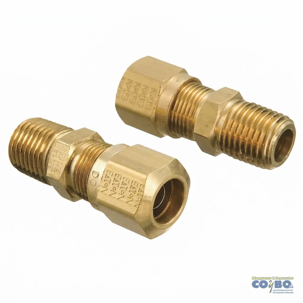 FITTING MANG 1/4 M NPT 1/8 CON GUIA - Imagen 1