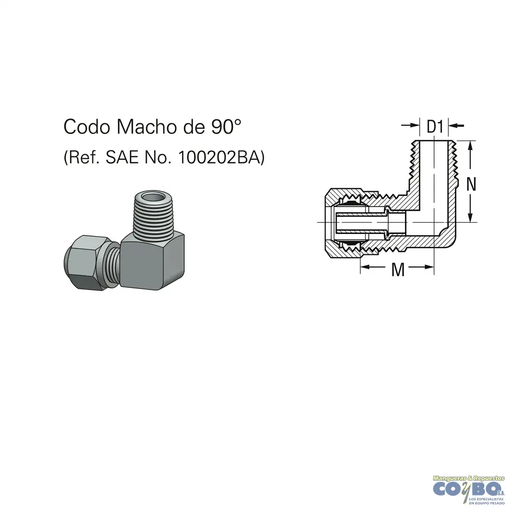 FITTING MANG 3/4 M NPT 1/2 A 90 - Miniatura 2
