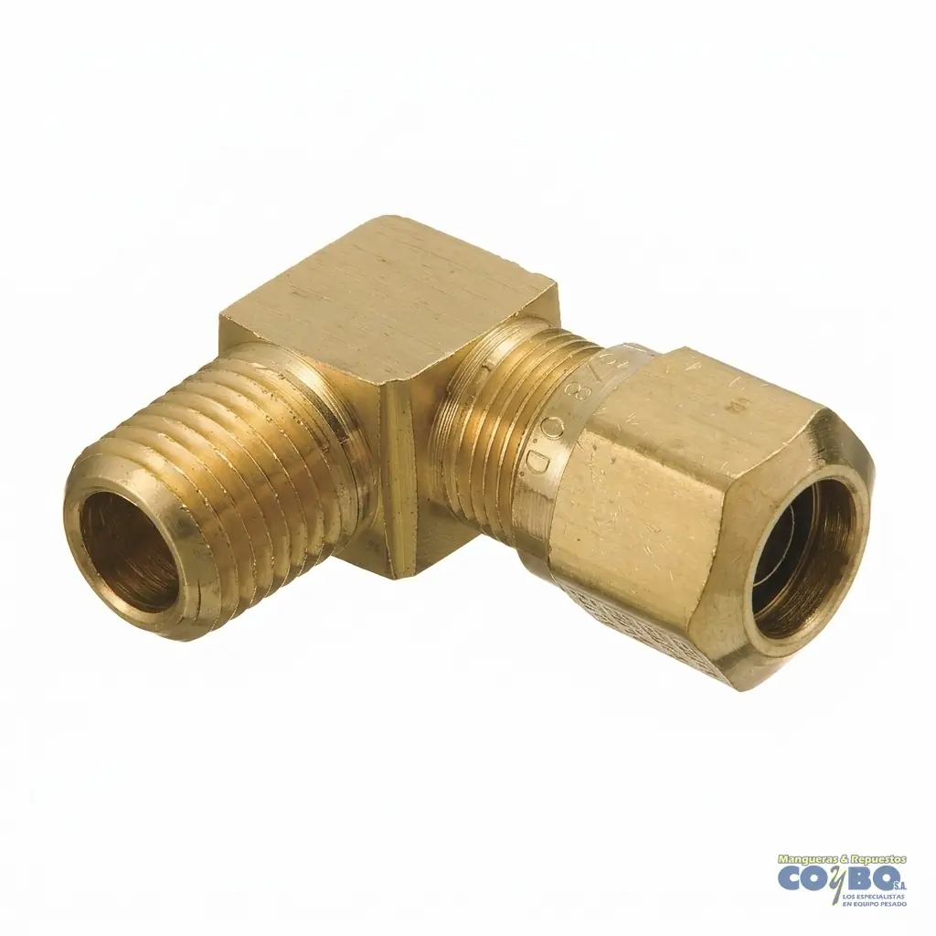 FITTING MANG 1/4 M NPT 1/8 A 90 CON GUIA - Imagen 1