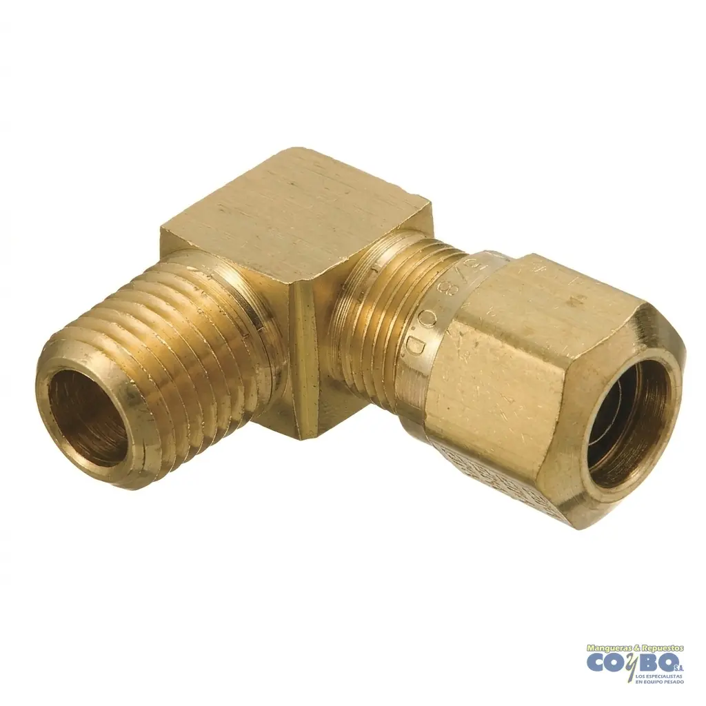 FITTING MANG 1/2 M NPT 1/2 A 90 CON GUÍA - Imagen 1