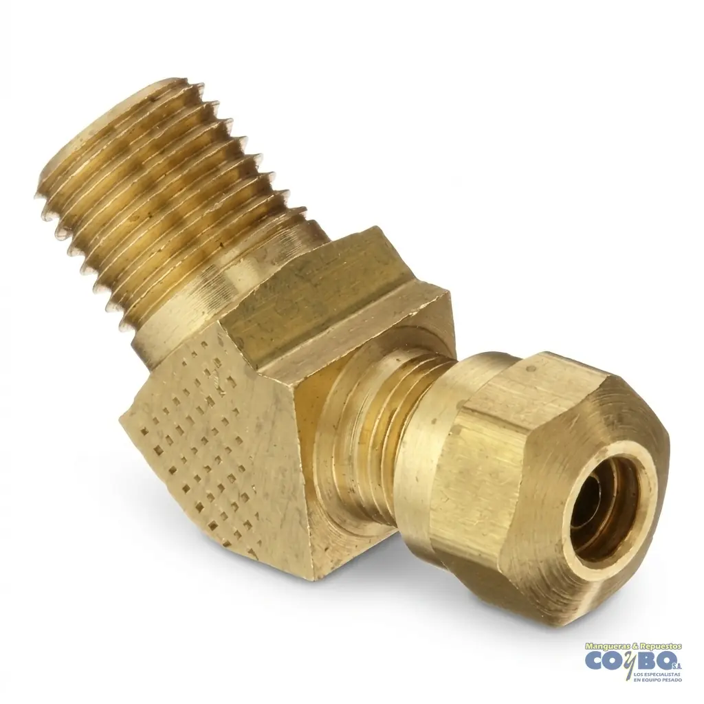 CONECTOR 3/8-1/4 45 CON GUÍA - Imagen 1