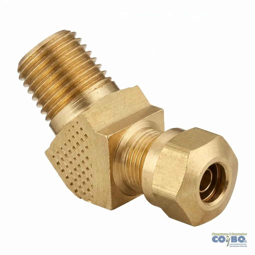 CONECTOR 1/2-3/8 45 CON GUÍA - Imagen 1