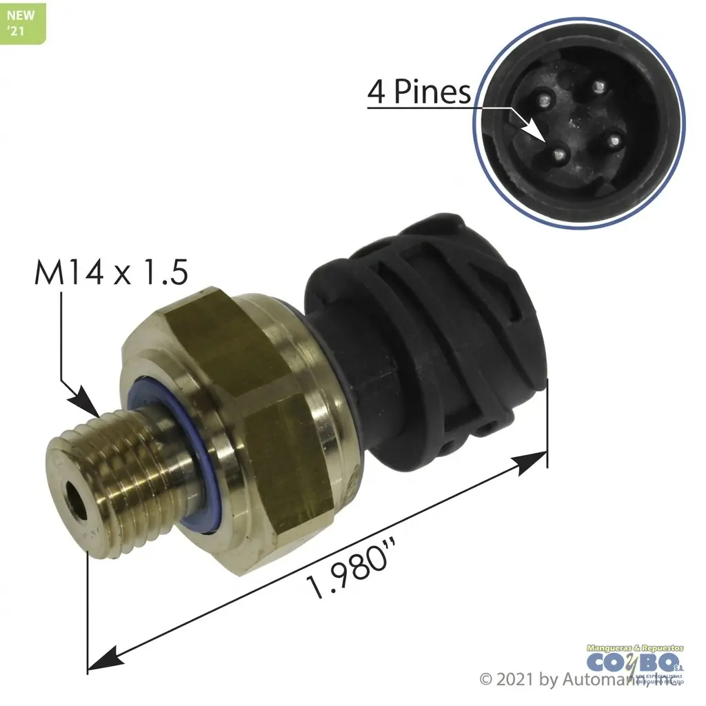 SENSOR PRESIÓN ACEIT4PINES PACCARD MX13 - Imagen 1
