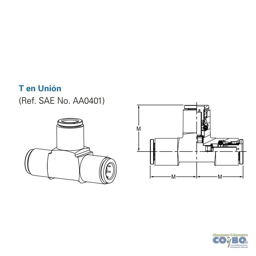 TEE RAPIDA P/ MANG 3/8 - Miniatura 2