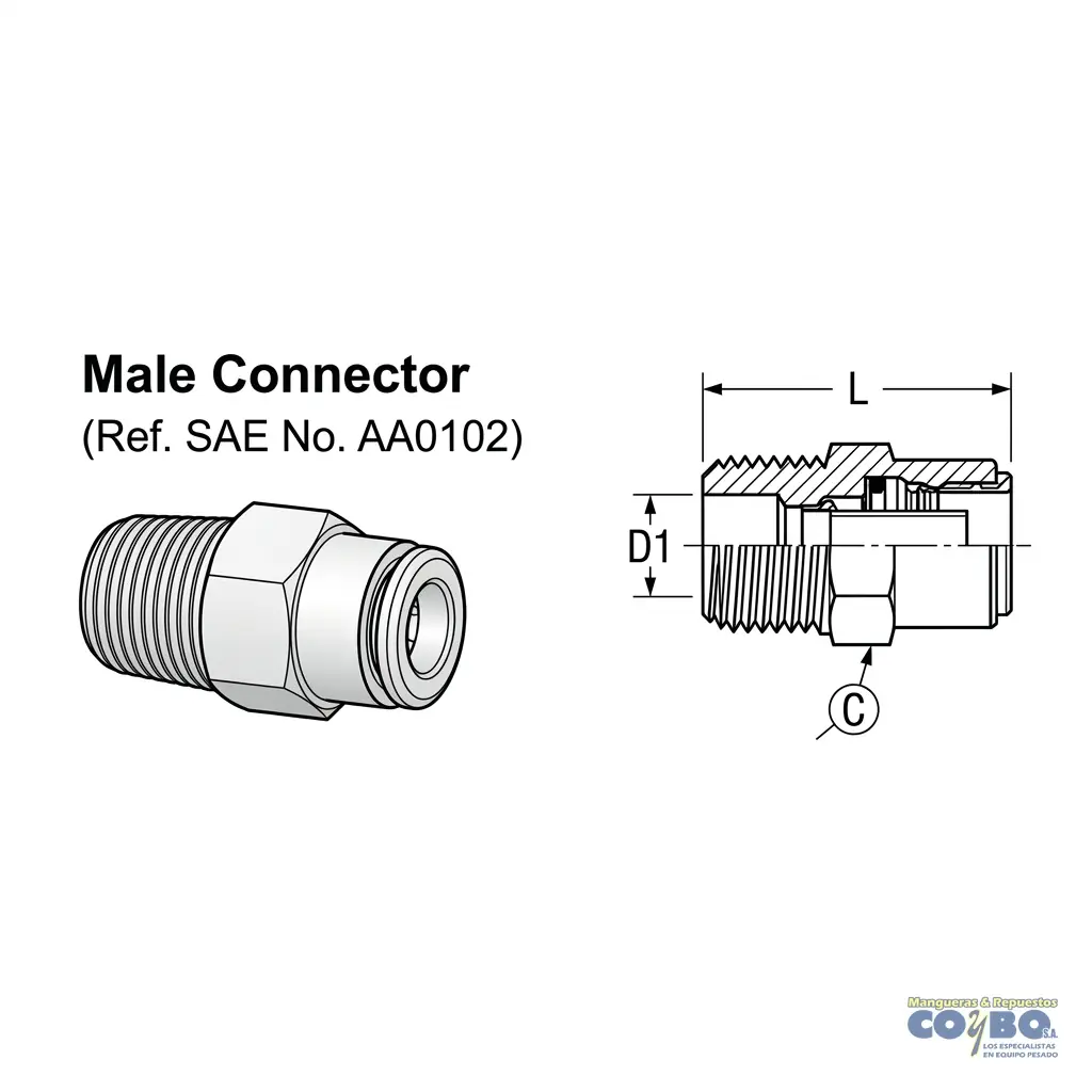 FITTING RAPIDO P/ MANG 5/32 A M NPT 1/8 - Miniatura 2