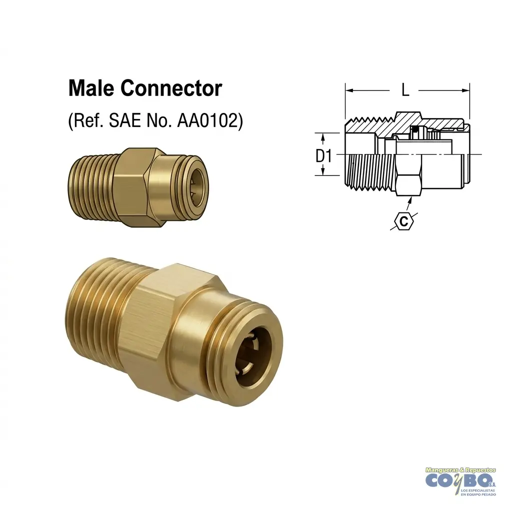 FITTING RAPIDO P/ MANG 5/32 A M NPT 1/16 - Miniatura 2