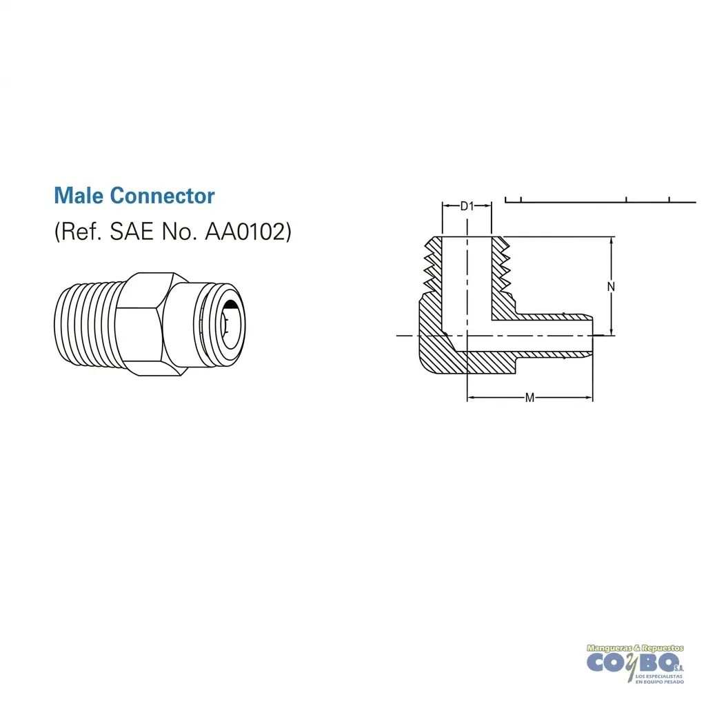 FITTING RAPIDO P/ MANG 1/4 A M NPT 1/8 - Miniatura 2