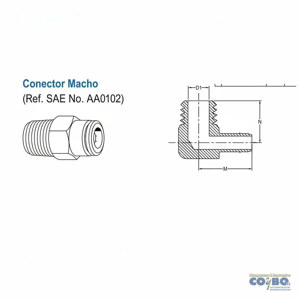 FITTING RAPIDO P/ MANG 1/4 A M NPT 1/4 - Miniatura 2