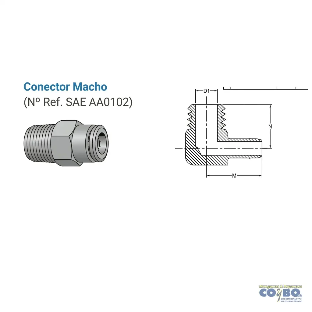 FITTING RAPIDO P/ MANG 3/8 A M NPT 1/4 - Miniatura 2