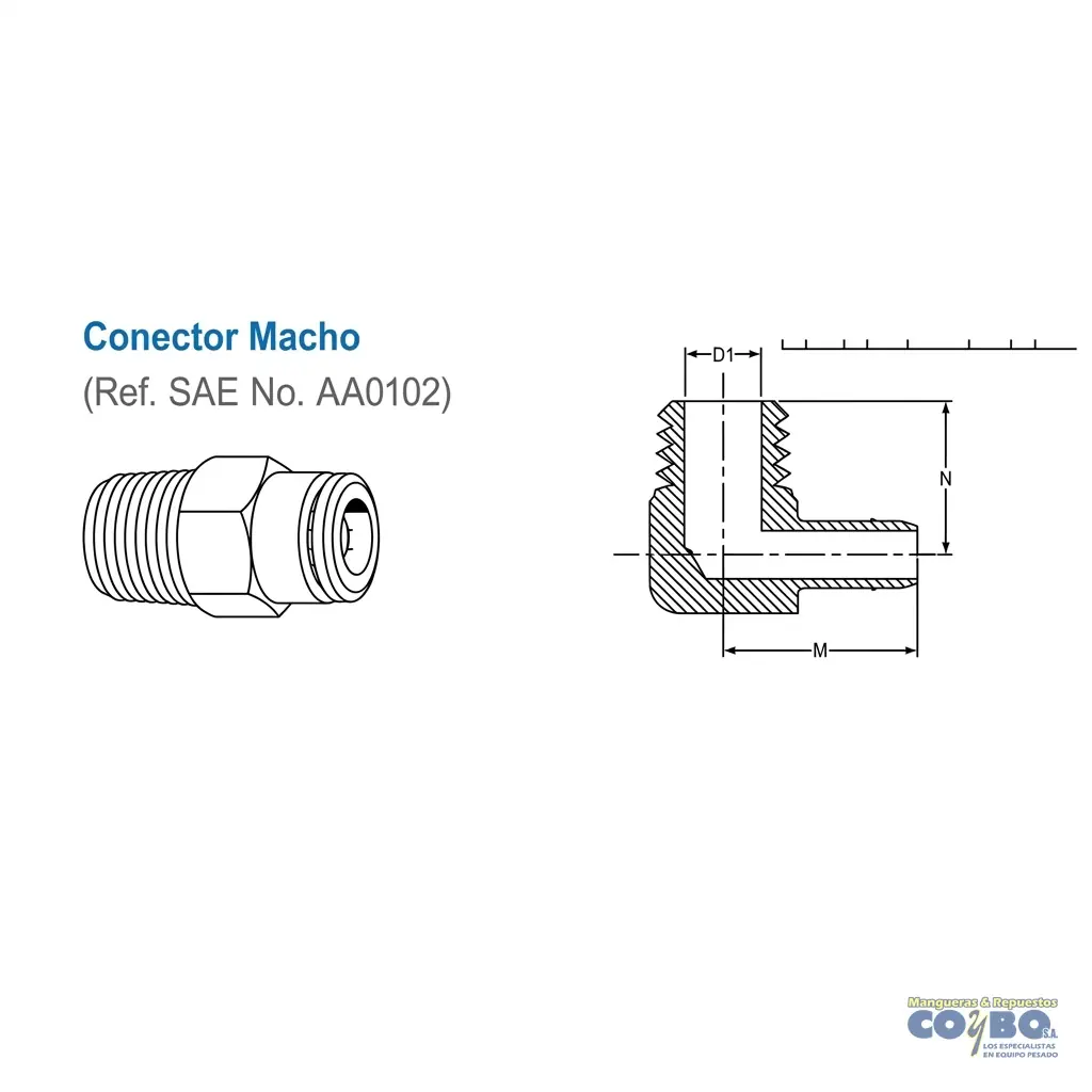 FITTING RAPIDO P/ MANG 3/8 A M NPT 3/8 - Miniatura 2