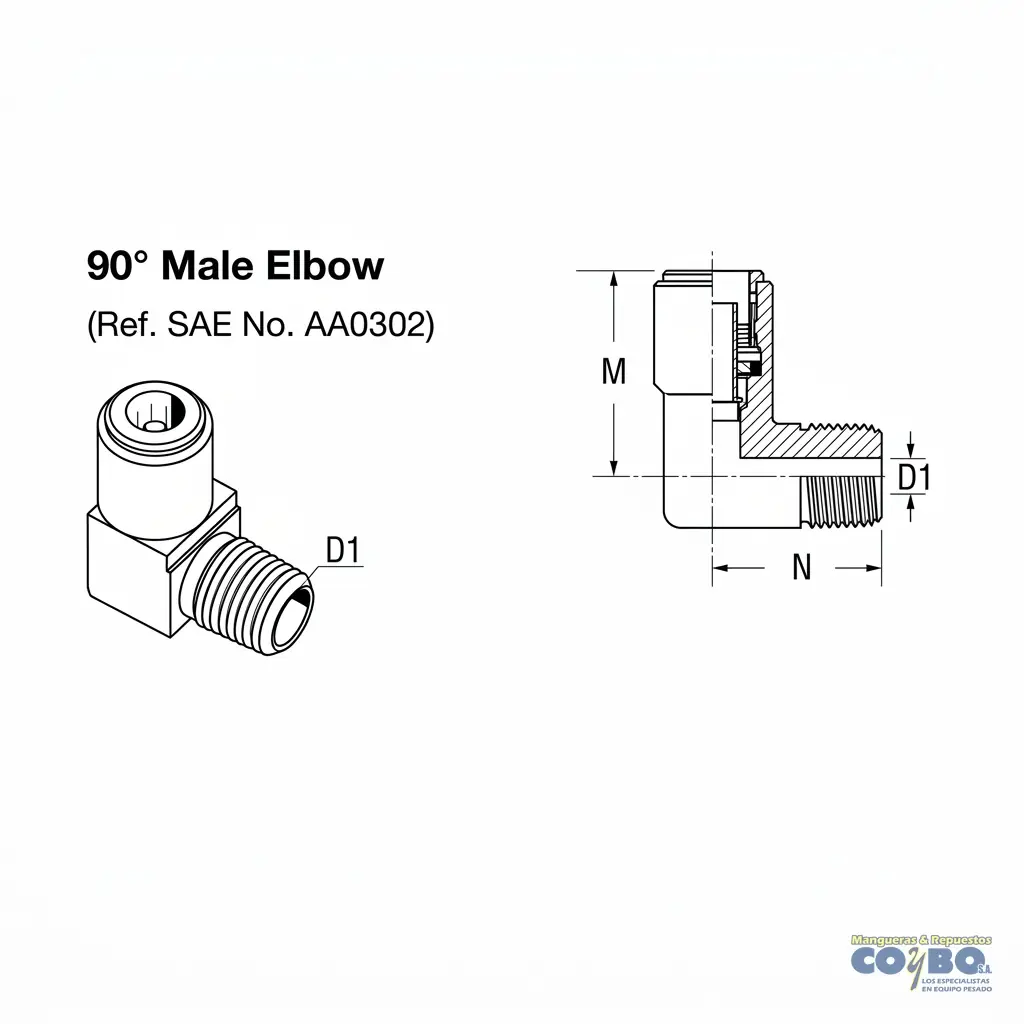 CONECT QUICK  90 MANG 5/32-1/16NPT - Miniatura 2