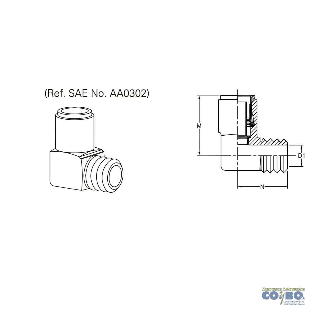 FITTING 90 RAPIDO P/MANG 1/4 A M NPT 1/8 - Miniatura 2