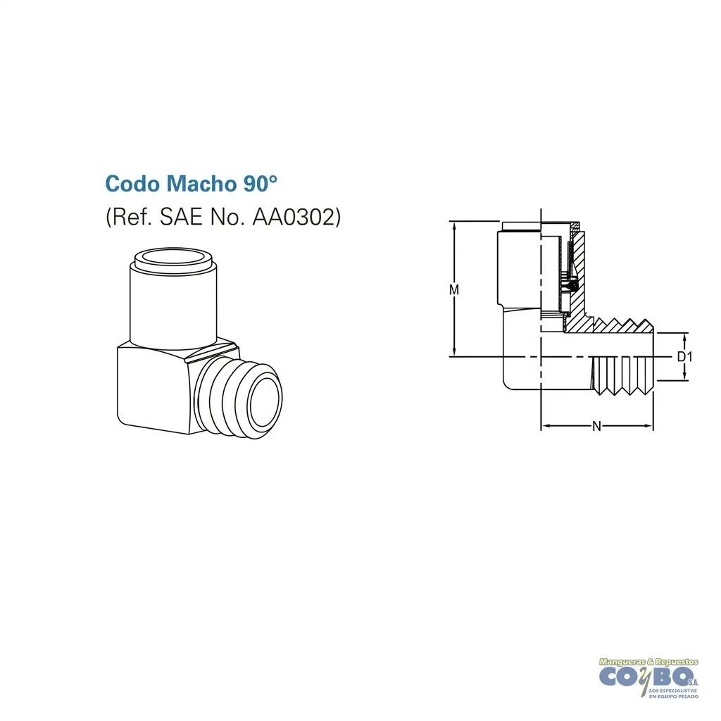 FITTING 90 RAPIDO P/MANG 1/4 A M NPT 1/4 - Miniatura 2