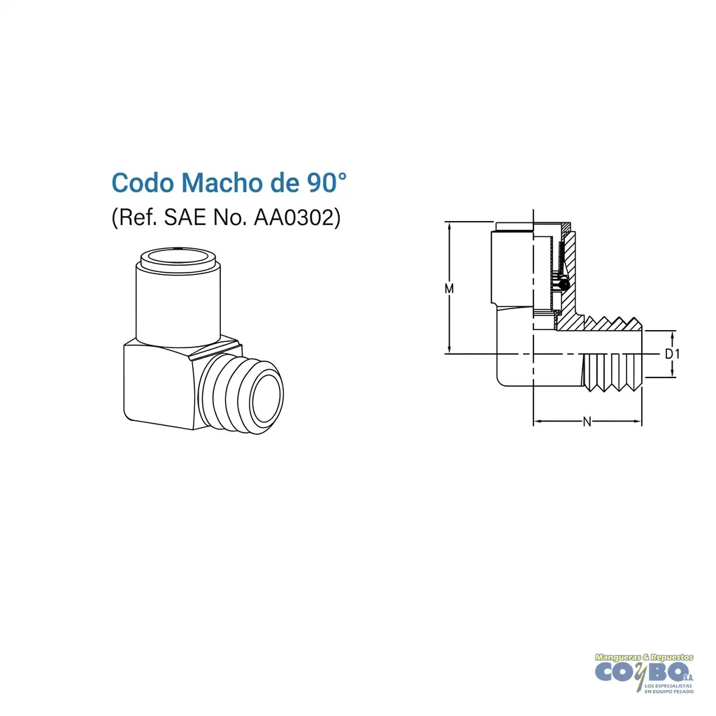 FITTING 90 RAPIDO P/MANG 3/8 A M NPT 1/4 - Miniatura 2