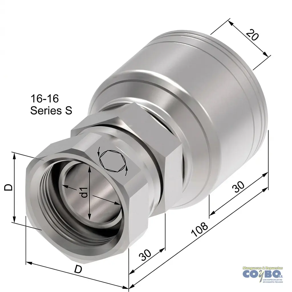 AC H NPT 1" A MANG 1" R1/R2 - Imagen 1