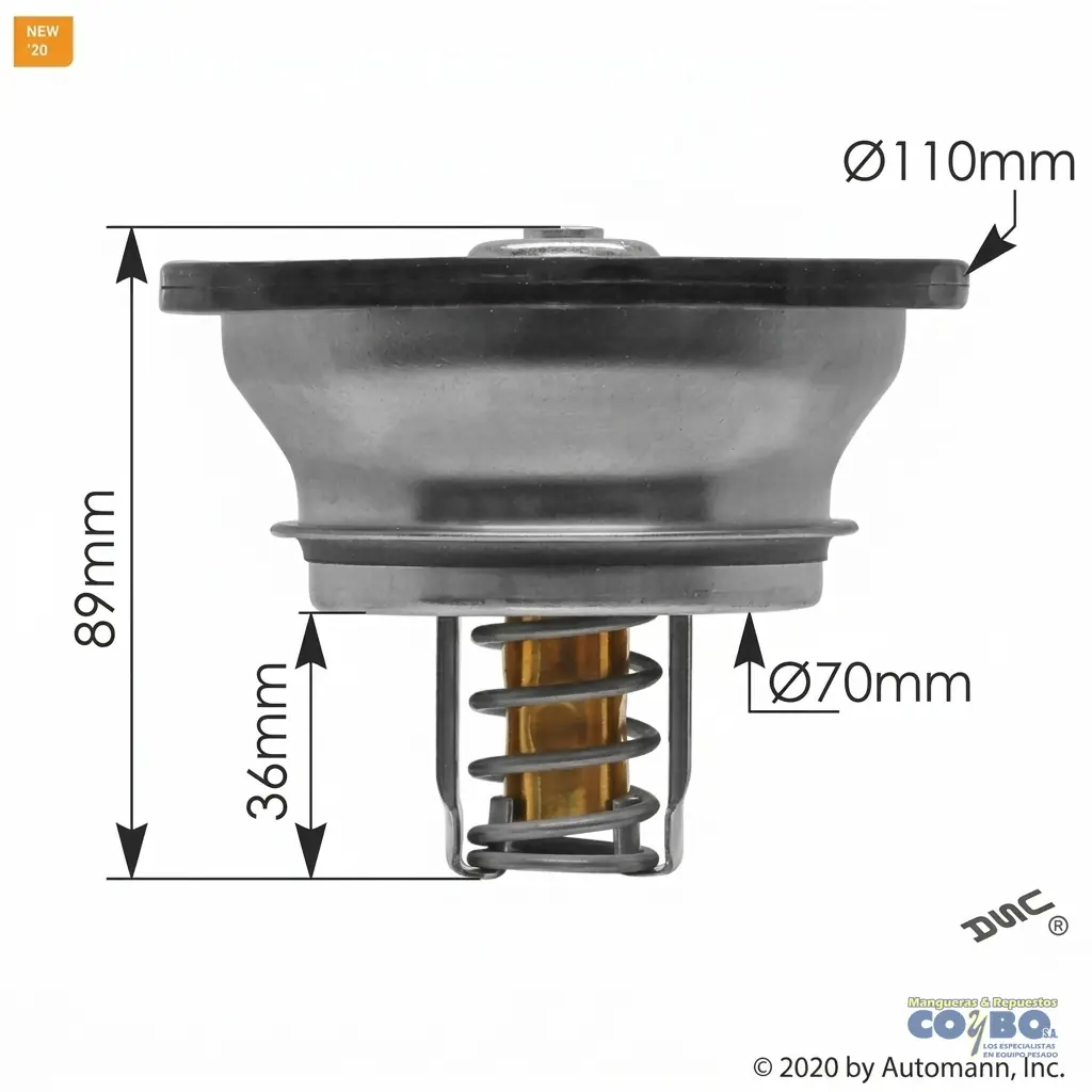TERMOSTATO MP8 VOLVO D13 180¨GRADOS - Imagen 1