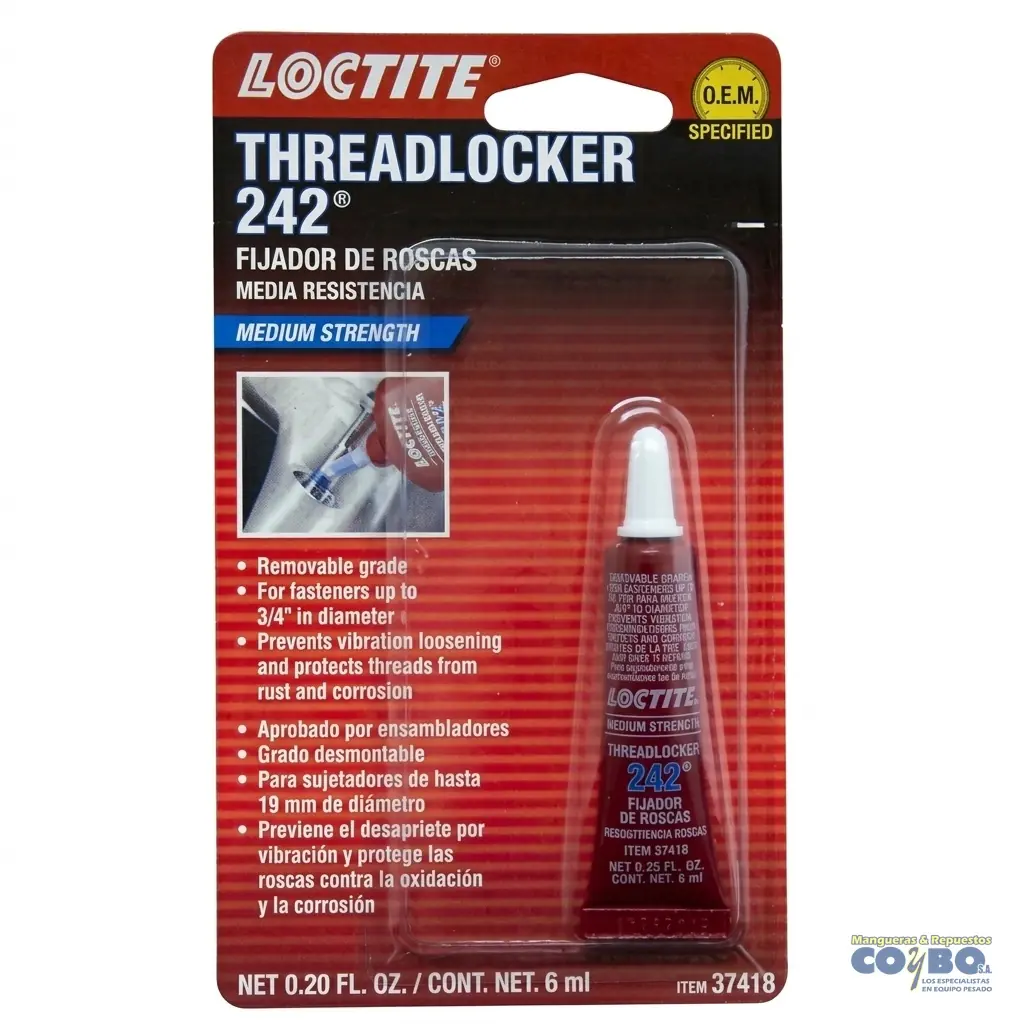 RECINA ROSCAS AZUL RESISTENCIA MEDIA 6ML