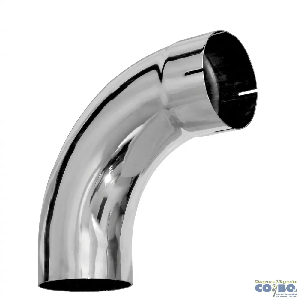 CODO MUFLA CROMADO 90°, 5" ID/OD LAO 16" - Miniatura 2
