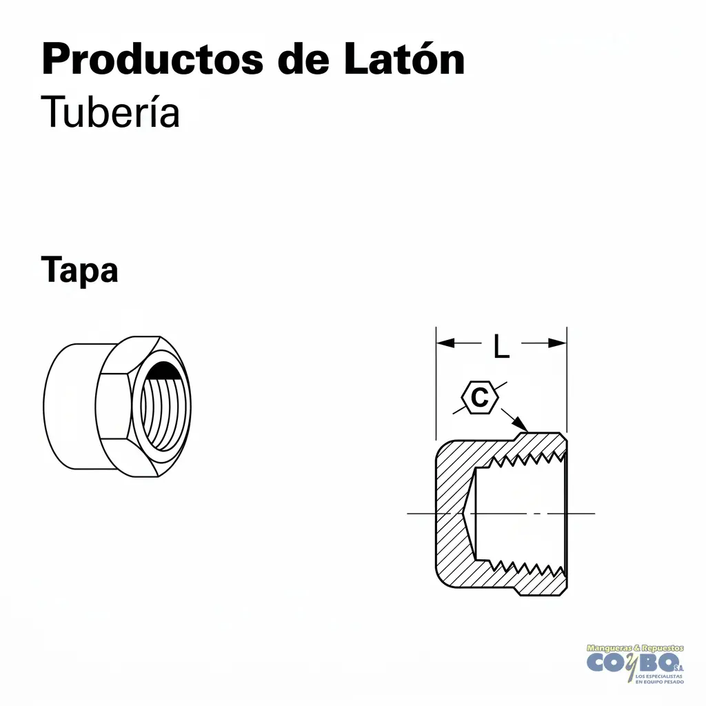 TAPON H NPT 1/8 BRONCE 108B - Miniatura 2