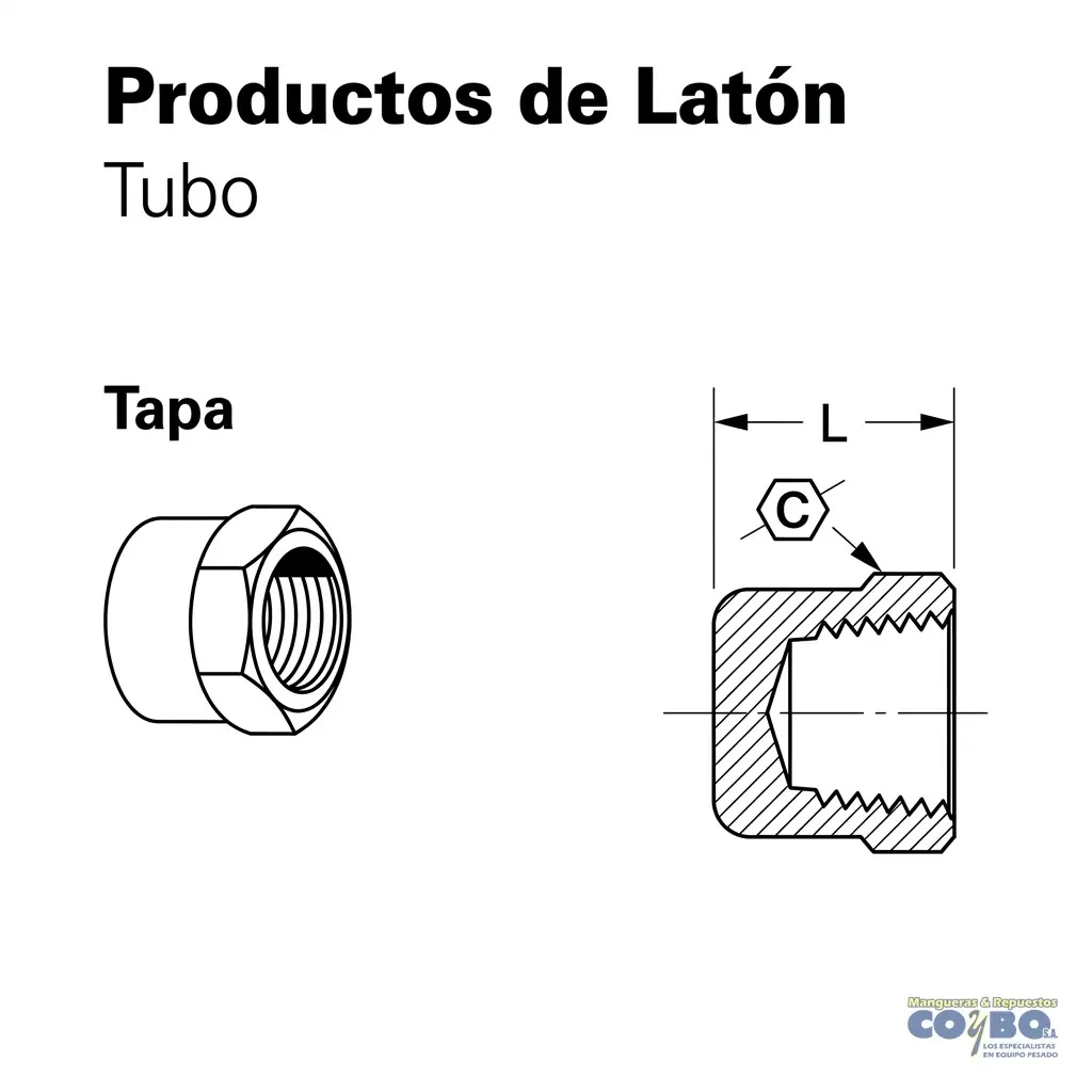 TAPON H NPT 1/4 BRONCE 108B - Miniatura 2
