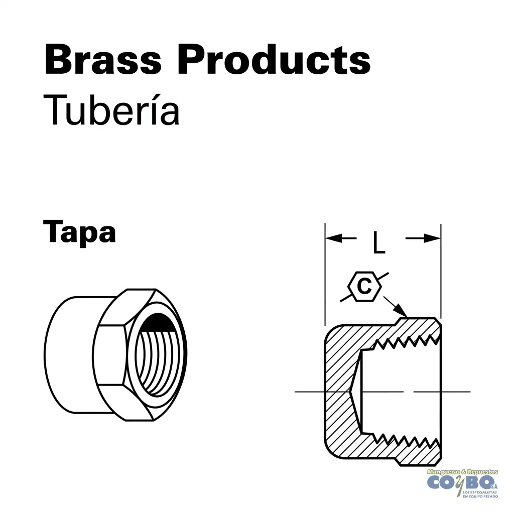 TAPON H NPT 3/8 BRONCE 108B - Miniatura 3
