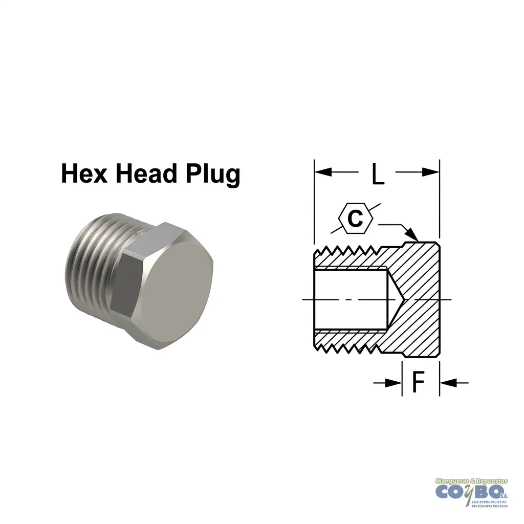 TAPON M NPT 3/4 BRONCE 121B - Miniatura 2