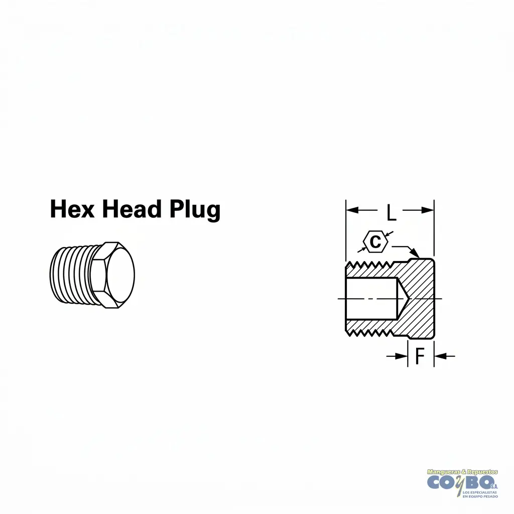 TAPON M NPT 1/4 BRONCE 121B - Miniatura 2