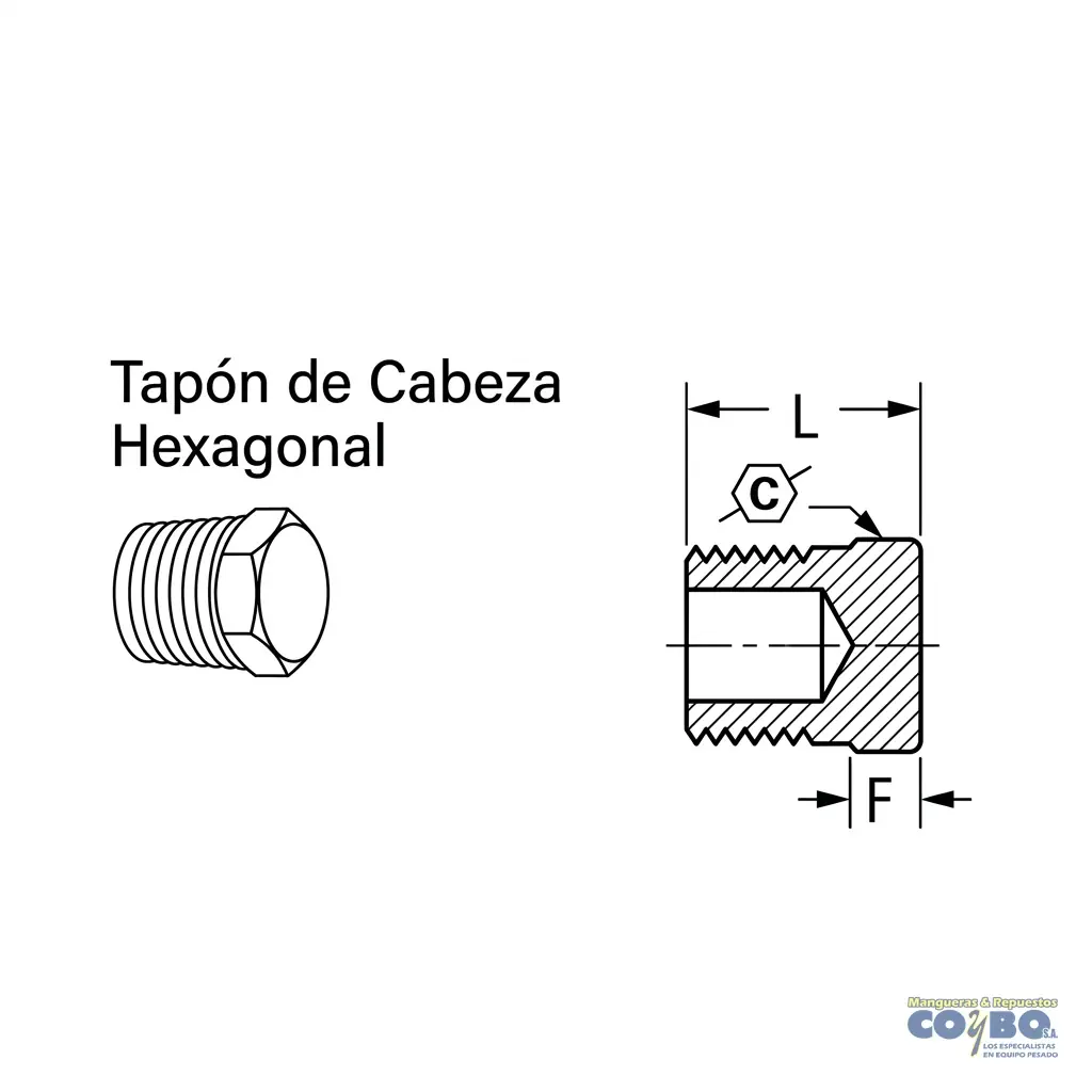 TAPON M NPT 3/8 BRONCE 121B - Miniatura 2