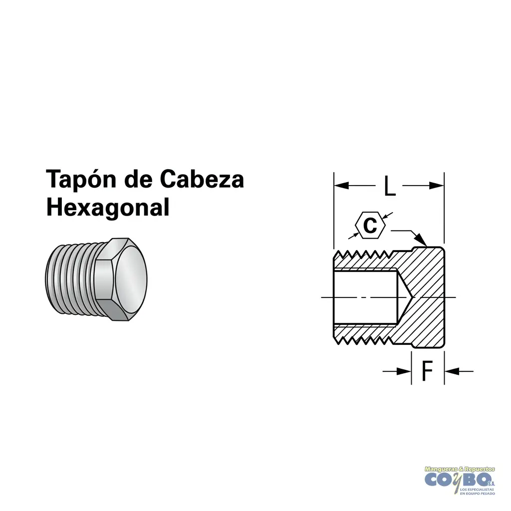 TAPON M NPT 1/2 BRONCE 121B - Miniatura 2