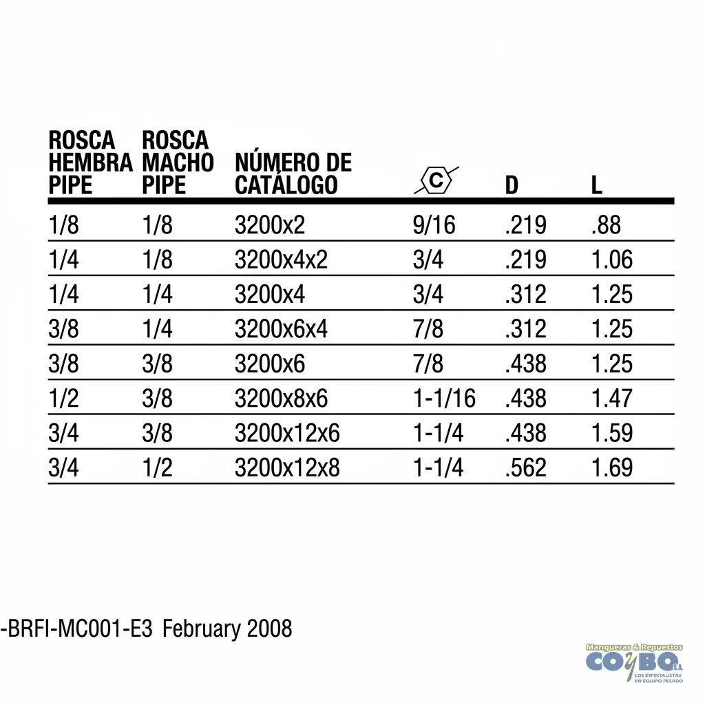 REDUCTOR H NPT 1/8 A M NPT 1/8 120B - Miniatura 3