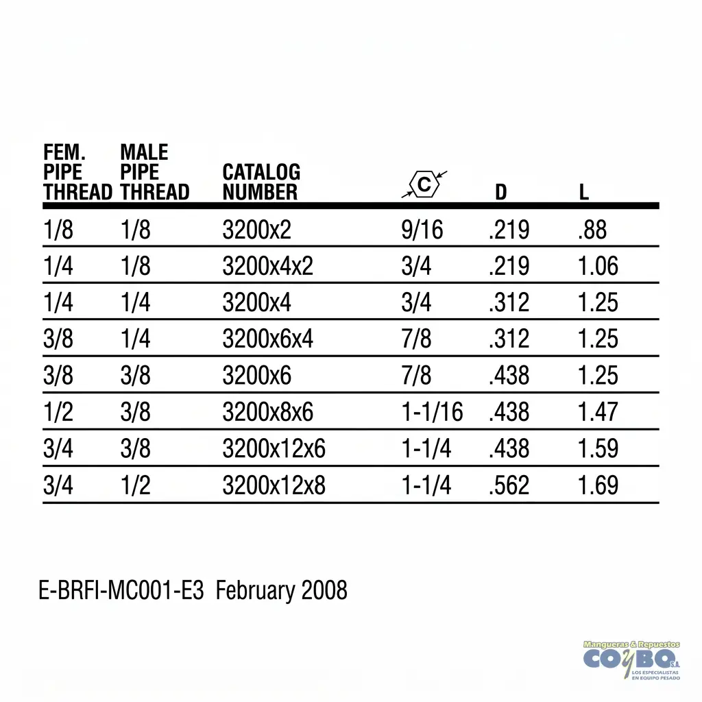 REDUCTOR H NPT 1/4 A M NPT 1/8 120B - Miniatura 3
