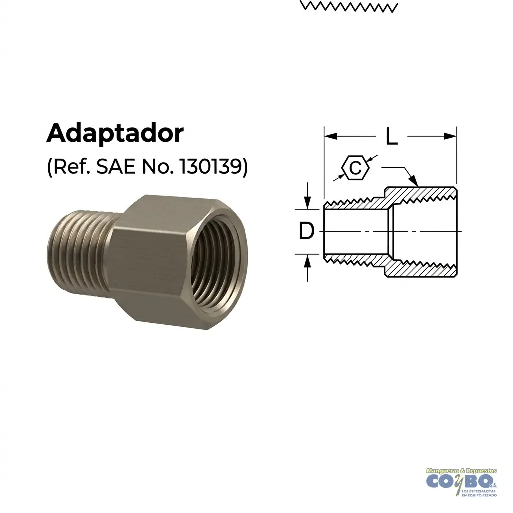 REDUCTOR H NPT 1/2 A M NPT 3/8 120B - Miniatura 2