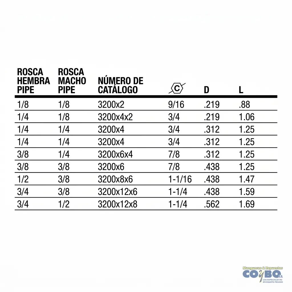 REDUCTOR H NPT 1/2 A M NPT 3/8 120B - Miniatura 3