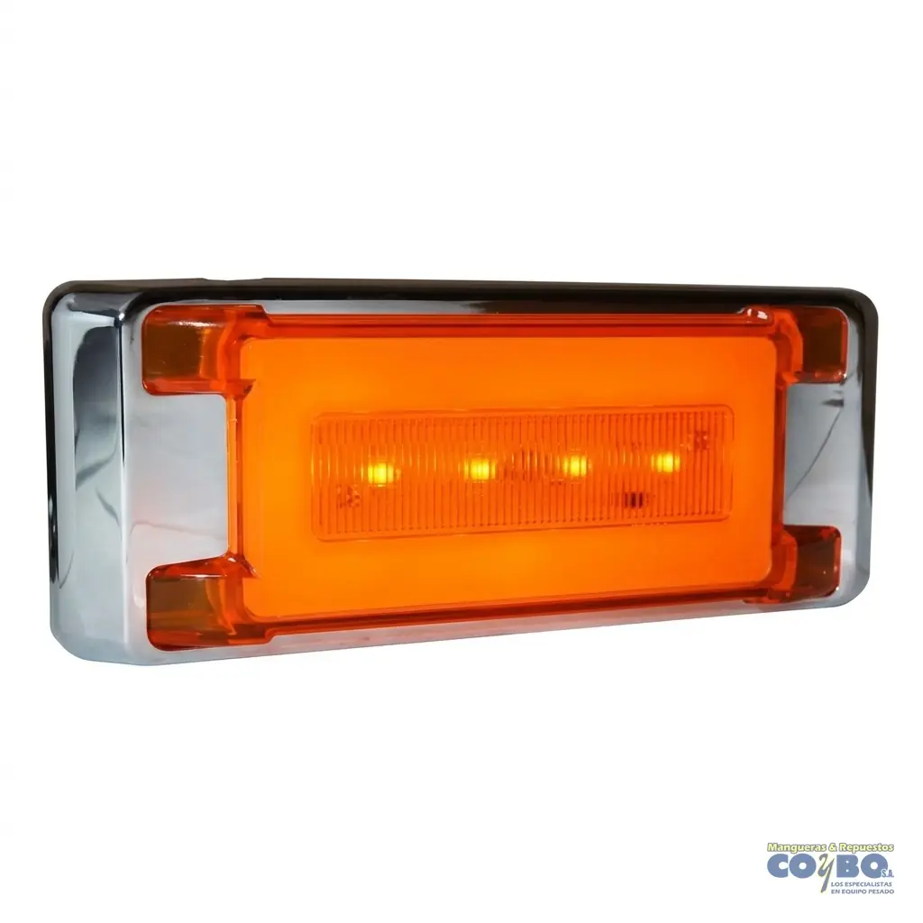 FAROL LATERAL AMARILLO C/BISEL 16LED 12V - Imagen 1