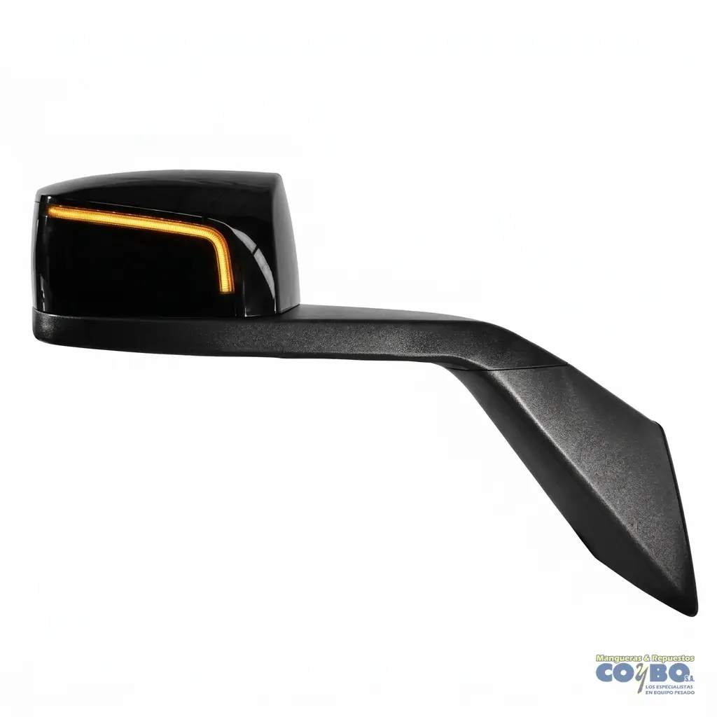 ESPEJO CROM NEGRO CON LUZ P/ CAPOT RH - Imagen 1