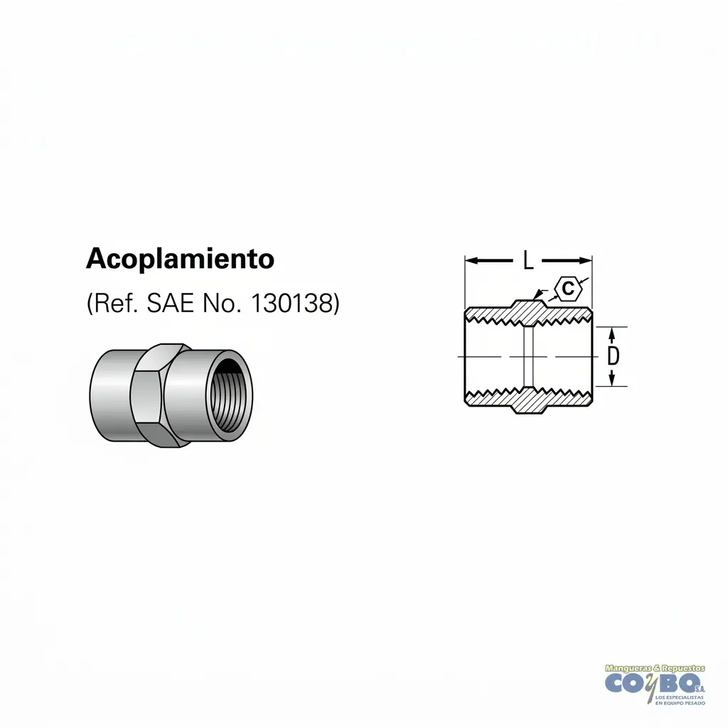 UNION H NPT 1/4 BRONCE 103B - Miniatura 2