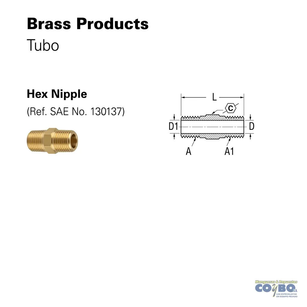 NIPLE CORTO HEXAGONAL NPT 3/4 - Miniatura 2