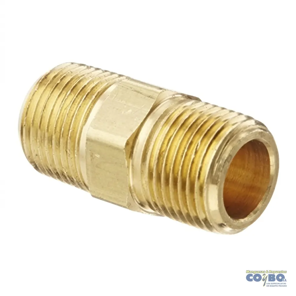 NIPLE CORTO HEXAGONAL NPT 3/8 - Imagen 1