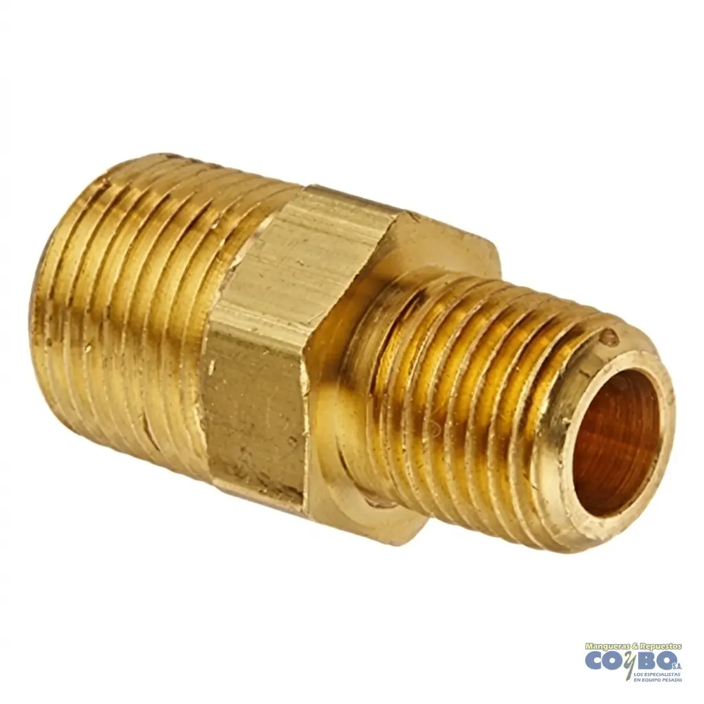 NIPLE CORTO HEXAGONAL NPT 3/8 A 1/4 - Imagen 1