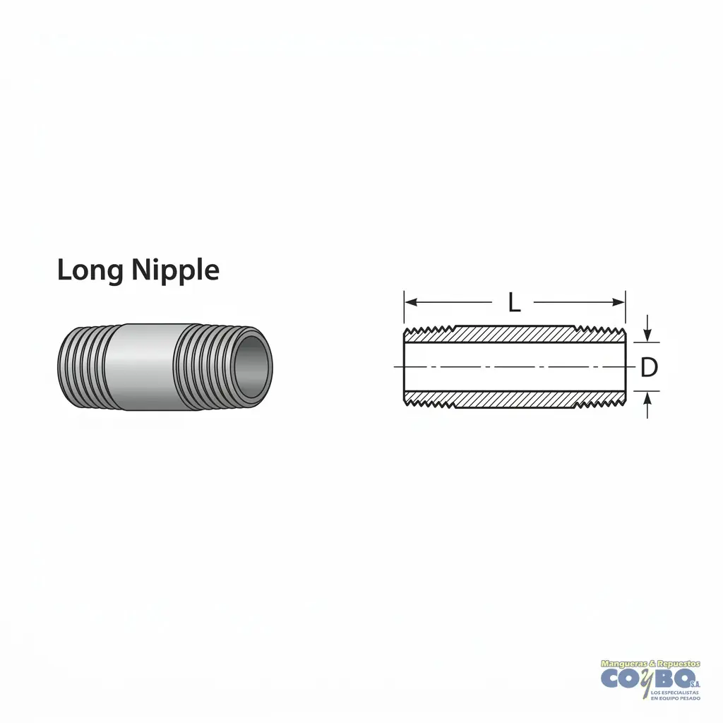 NIPLE LISO NPT 1/8 X 2" BRONCE 113B - Miniatura 2