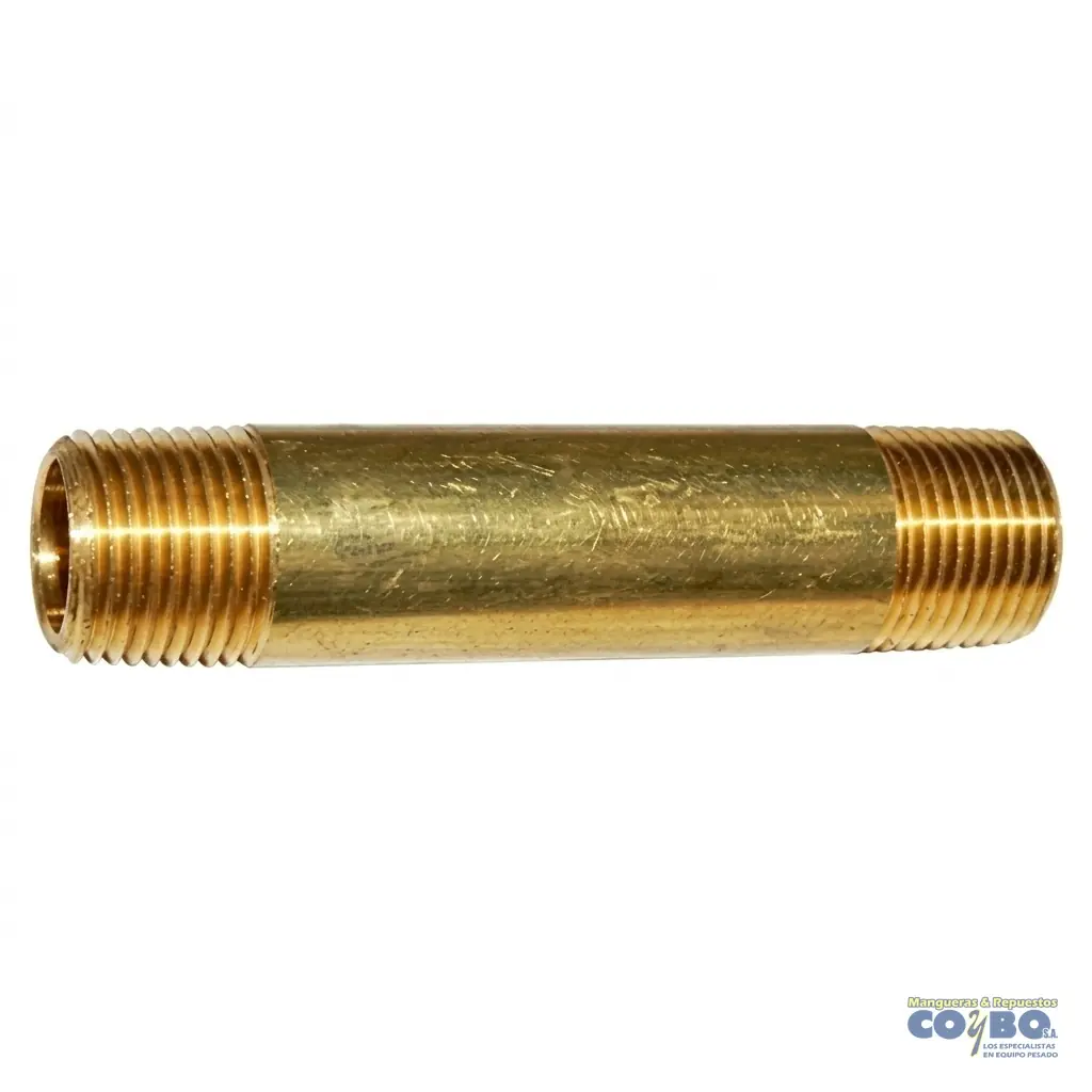 NIPLE LISO NPT 1/4 X 3" BRONCE - Imagen 1